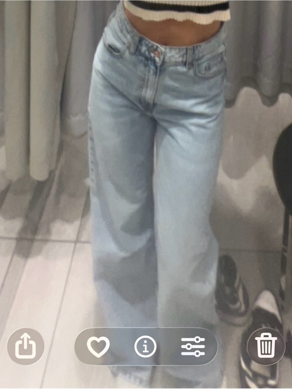 Zara Light Blue Wide Leg Jeans
